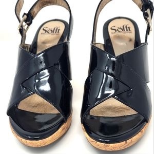Sofft Zita Sandals Black Patent Size 7